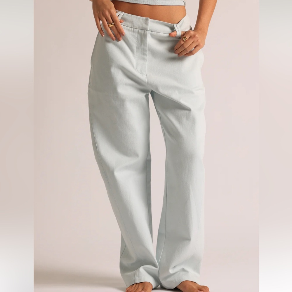 High-Rise Wide Leg Women's Pants in Light Green, Safe